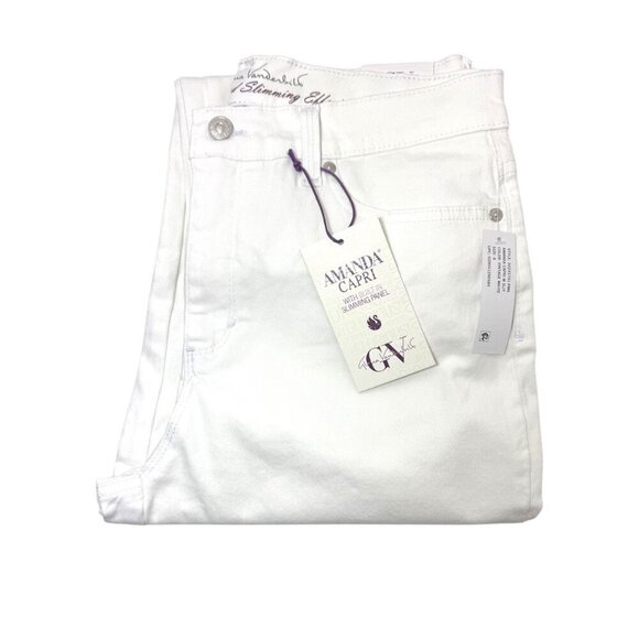 Gloria Vanderbilt Womens White Straight Leg Cut Amanda Capri Pants Sz 10 New - Picture 4 of 10